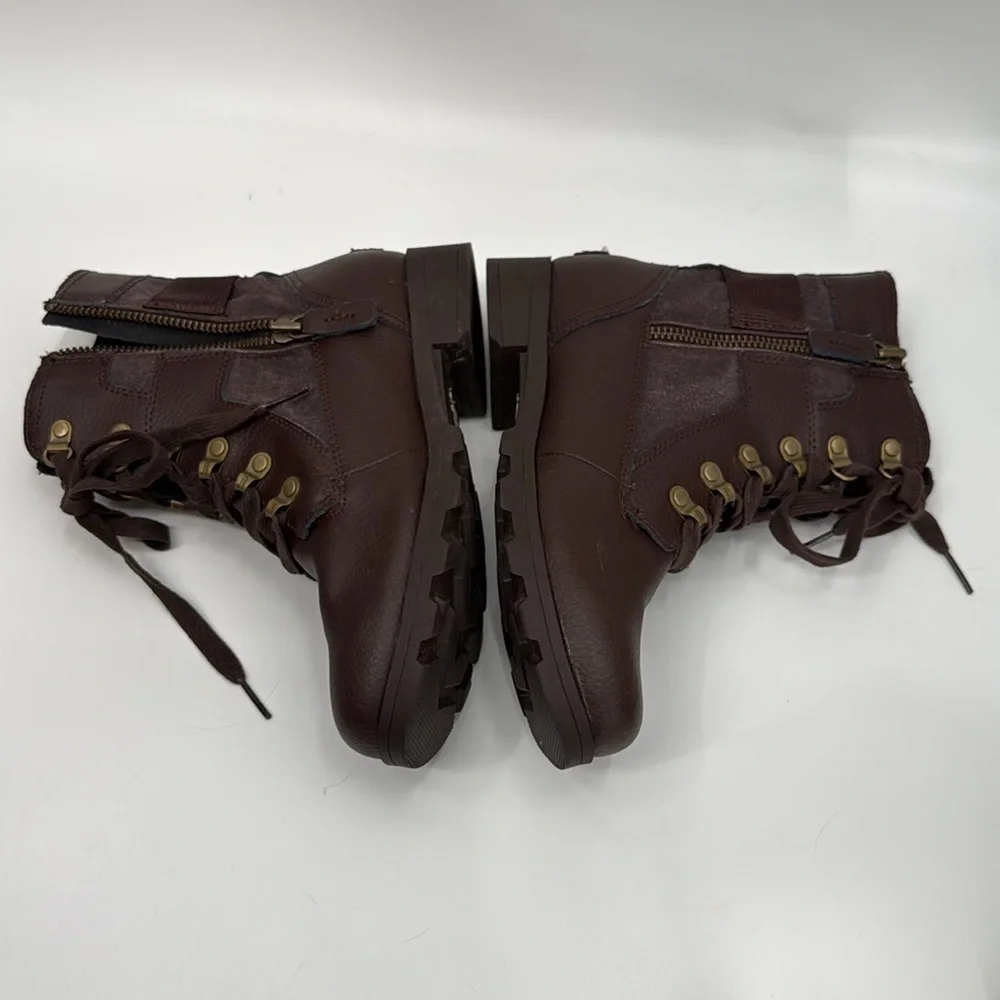 Sorel Women's Brown Emelie Conquest Boots Size 5 Zipper and Lace Up - Picture 5 of 14